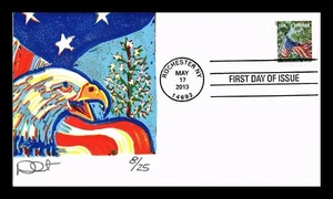 DR JIM STAMPS US COVER FLAG FOR ALL SEASONS FDC CURTIS WOODBLOCK PRINTED - Picture 1 of 2