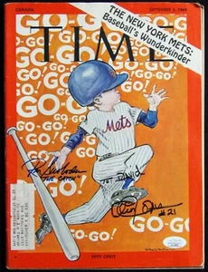 New York Mets Ron Swoboda Amos Otis Signed Time 1969 Magazine JSA Authenticated - Picture 1 of 2