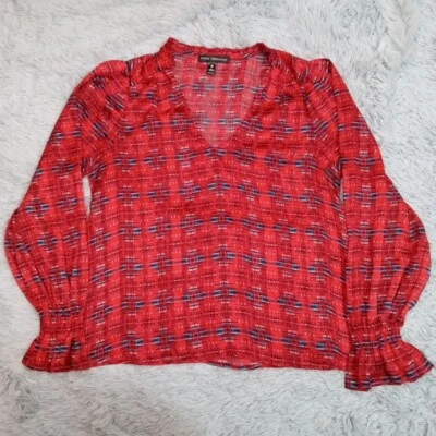 Aqua Pendleton женская рубашка блузка красный большой чистый ацтекский геометрический пуловер  - Изображение 1 из 4