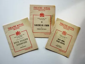 1958-60 3 Theatre Royal Brighton Programmes Rattigan Variation Pre Gielgud Prod. - Foto 1 di 5