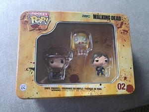Funko Pocket POP Walking Dead 3 Pack Tin - Daryl, Rick, & Teddy Bear Walker - Picture 1 of 4