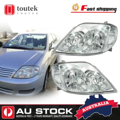 New Headlights Pair LH+RH For Toyota Corolla ZZE122 Sedan 2001~2007 Front Lamp - image 1 of 4