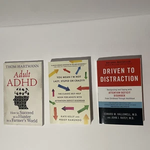Lot Of 3 Adult Adhd Self Help Books Slightly Used Hallowell, Rated, Kelly Etc. - Picture 1 of 7