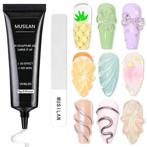 Makartt 3D Gel - Nail Art Sculpting Gel Nail Glue 15g No Wipe Clear Gel Polish - Picture 1 of 6