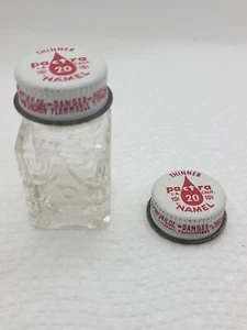 EMPTY VINTAGE PACTRA L.A. CALI. GLASS HOBBY PAINT THINNER BOTTLE W/EXTRA LID - Picture 1 of 6