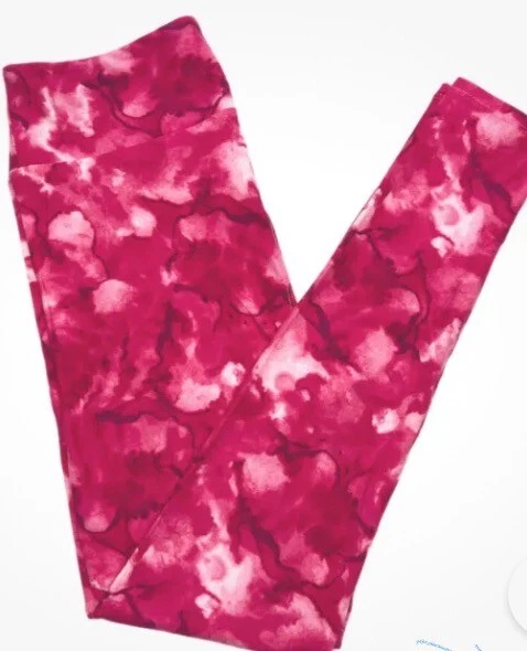 Nuevo Lularoe TC Talla 12-18. Tie Dye rosa. Leggings de concientización sobre el cáncer de mama. Foto 1 de 2