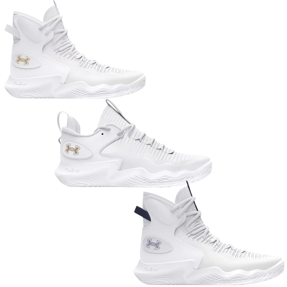 Under Armour Flow Ace Volleyball Shoes Women’s Hi & Low White/Gold & White/Navy - Image 1 of 1