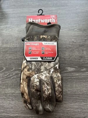 HUNTWORTH REALTREE NEW EDGE GUNNER Midweight Hunting Gloves L/XL  WATERREPELLENT - Image 1 of 4