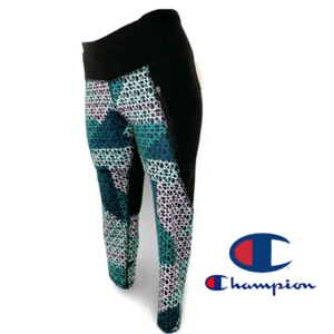 CHAMPION WOMENS CAPRY ATHLETIC YOGA Fitness leggins Black/Green Sz S $34 - Picture 1 of 10