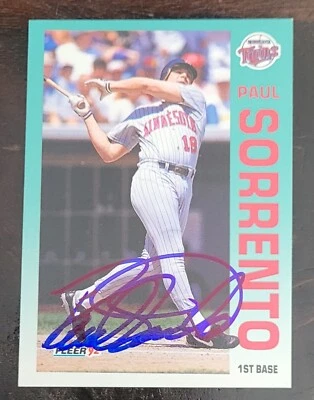 PAUL SORRENTO Signed 1992 Fleer #218 Minnesota Twins Card Autograph - Image 1 of 2
