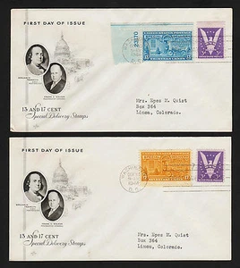 OPC 1944 Sc#E17 y E18 entrega especial Artcraft FDC 23622 - Imagen 1 de 2