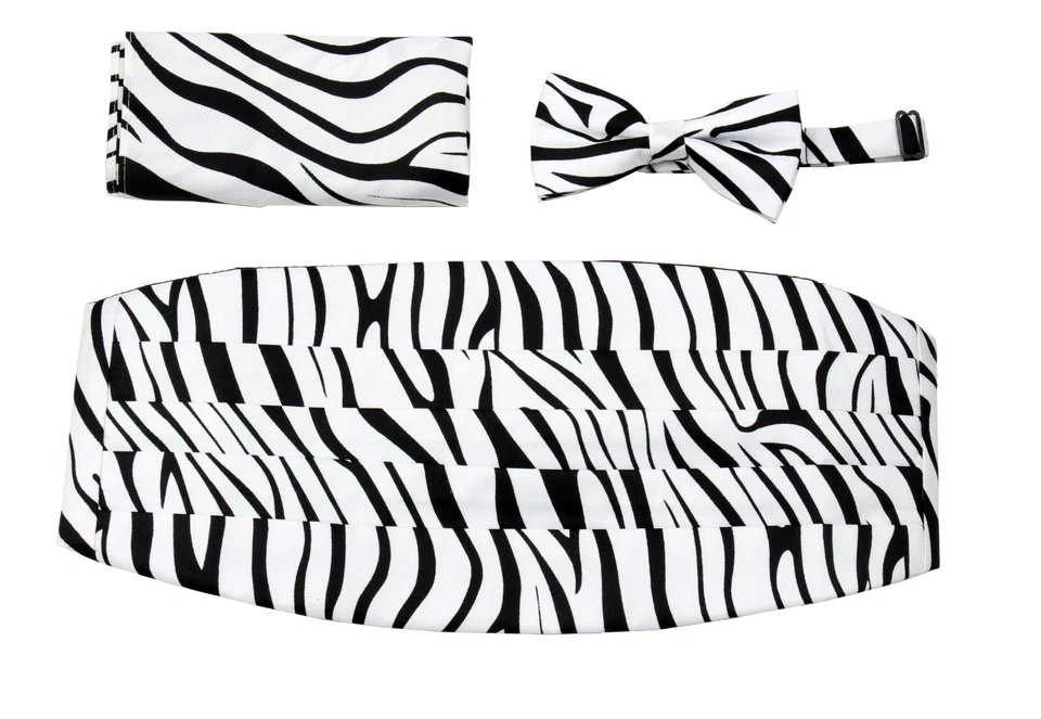 Conjunto de pañuelos de pajarita con estampado de animales de cebra para hombre formales fiestas bodas Foto 1 de 4