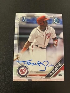 2019 Bowman Chrome # CPA-TA Telmito Agustin 1st Bowman Auto Washington Nationals - Picture 1 of 2