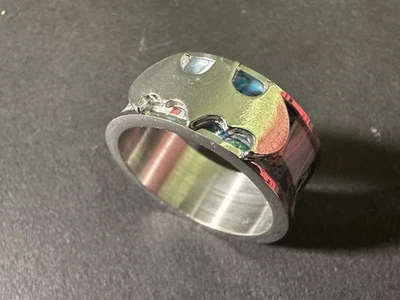 Batman Comic Ring - Stainless Steel Logo With Comic Strip Ring - Image 1 of 4