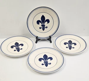 Set (4) Williams Sonoma Fleur de Lys Kollektion BLAU 9-1/8" Mittagessen Teller - Bild 1 von 7