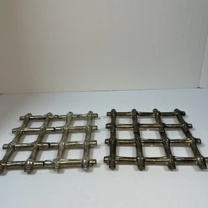 Vintage Silver Plate Bamboo Metal Trivet Expandable - Picture 1 of 10