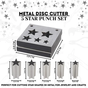 Juwelier 5 Sterne Lochscheibe Schneider Set Stahl 9-22 mm für Gold Silber Metall Basteln - Bild 1 von 9