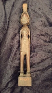 Vintage handgeschnitzte Holzstatue afrikanische Stammeskunst - Bild 1 von 6