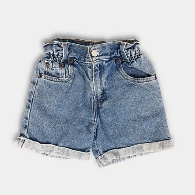 Pantalones Cortos Vaqueros Levi's Cintura Ajustada Azul De Colección Niñas 6 Foto 1 de 4