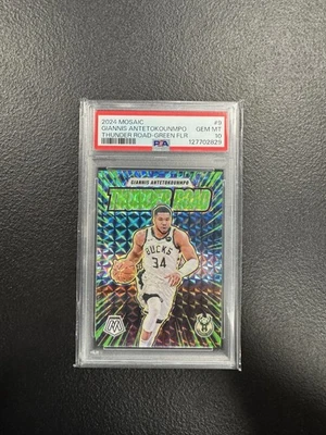 2024 Mosaic #9 Giannis Antetokounmpo Thunder Road Green /10 PSA 10 - Image 1 of 3
