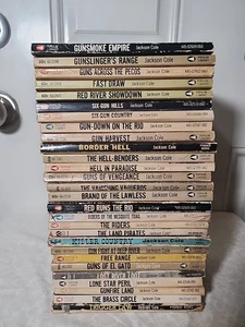 Vtg Western Paperback Books, Jackson Cole, Cowboys, Wild West - Lot of 28 - Picture 1 of 15
