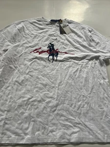 Polo Ralph Lauren Classic Men’s Graphic T Shirt Sz XL $65 White NEW DEFECT - Picture 1 of 3