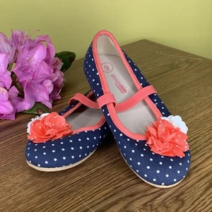OSH KOSH Genuine Sandals Ballet Flat Infant Toddler girls Flower Polka Dot Sz 9 - Picture 1 of 6