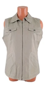 Rafaella Khaki Stretch Popeline Ärmellos, Reißverschluss Top. Größe 12 - Bild 1 von 11