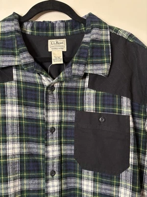 LL Bean Scotch Blue/Green Plaid Hunting Flannel Shirt Men’s XXL-Reg Cotton - Image 1 of 4