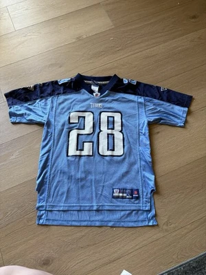 Camiseta de fútbol americano Reebok NFL Onfield Tennessee Titans #28 juvenil grande Johnson Foto 1 de 4