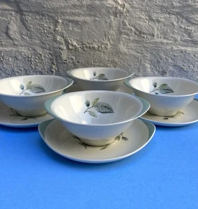 Four vintage Wedgwood Woodbury soup bowls & saucers unused - Picture 1 of 14