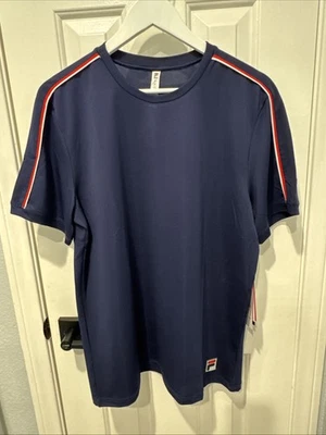 Camisa de equipo de tenis pickleball mediana Fila para hombre nueva con etiquetas, azul marino Foto 1 de 3