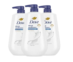 Dove Body Wash with Pump 3 Count Deep Moisture for 24hr Lotion-Soft Skin... - Picture 1 of 12