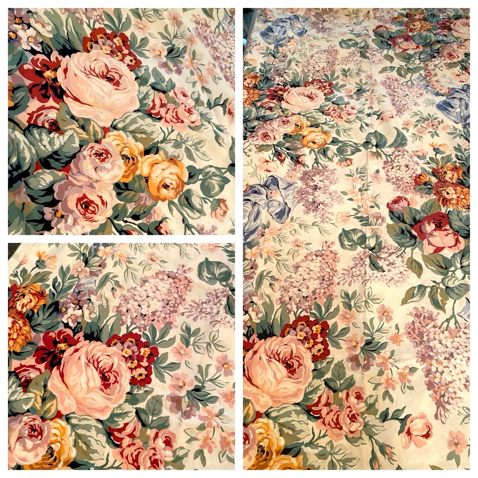 RALPH LAUREN ALLISON HOMEMADE FROM SHEETS CURTAIN PANELS QTY~ 2  50" x 46" - Image 1 of 4