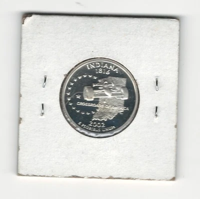 2002-S INDIANA CAMEO PROOF QUARTER 90% SILVER SHIPPING .99 - Image 1 of 2
