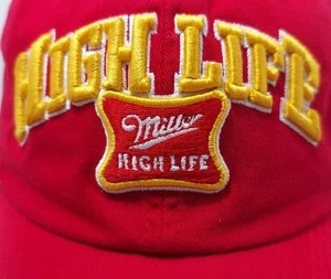 Miller High Life Embroidered Red & Gold Strapback Cap Hat 2006 Miller NWOT - Picture 1 of 14