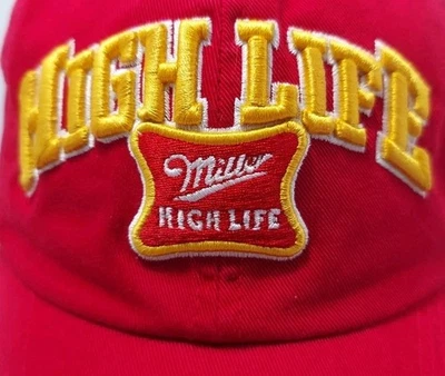 Miller High Life Embroidered Red & Gold Strapback Cap Hat 2006 Miller NWOT - Image 1 of 4