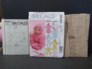 McCall's 5963 Infants Bunting Jacket Jumpsuits Pants Hat Blanket Newborn S M L - Picture 1 of 7