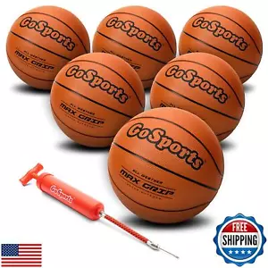 GoSports Indoor / Outdoor Rubber Basketballs - Six Pack of Size 7 Balls with  - Picture 1 of 5