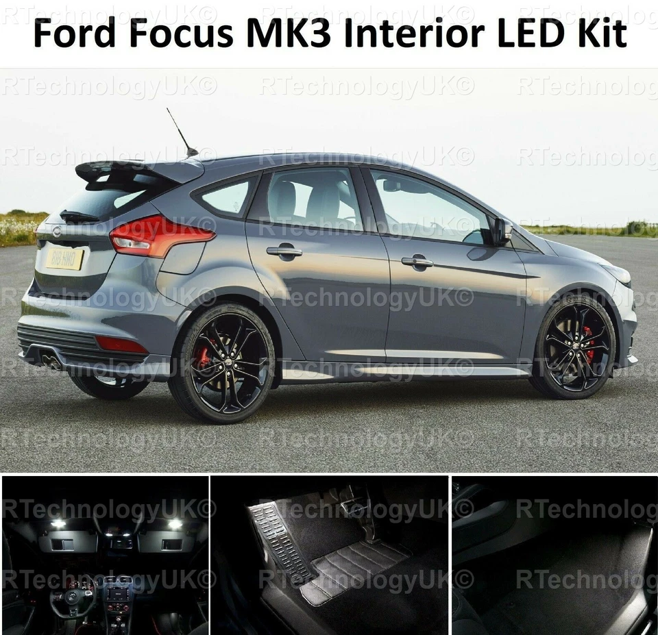 PREMIUM FORD FOCUS MK3 INTERIOR LED UPGRADE KIT SET WHITE XENON BULB LIGHTS - Image 1 of 1