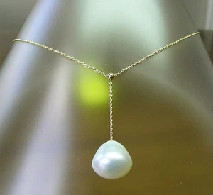 14,8mm! PERLE AUSTRALIENNE DES MERS DU SUD BLANC +COLLIER OR 18K +CERTIFICAT - Imagen 1 de 2