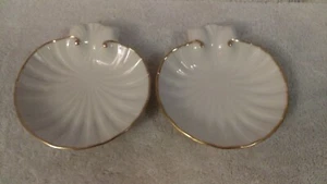Noritake Ivory China Set of 2 Clam Shaped Serving dish or appetizer tray OH774 - Picture 1 of 3