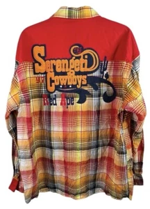 Serengeti Cowboys 97 Red Ape Western Shirt Mens XL Plaid Large Logo Preowned - Picture 1 of 22