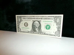 $1 One Dollar Star Note A 02426668* Circulated Federal Reserve Note - Picture 1 of 3