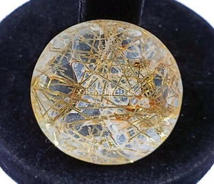 Golden Rutilated Quartz 136 Ct Certified Oval Cut Loose Gemstone 37x35mm 4NUK - Picture 1 of 7