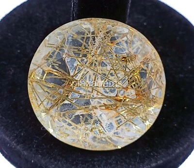 Golden Rutilated Quartz 136 Ct Certified Oval Cut Loose Gemstone 37x35mm 4NUK - Image 1 of 4