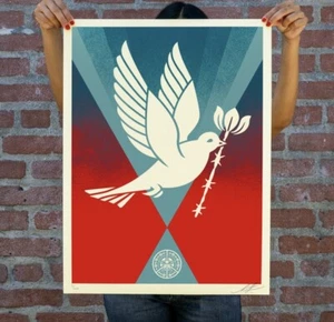 SHEPARD FAIREY "Barb Wire Dove Gradient" x/275 SIGNIERT OBEY GIANT RARE - Iconic - Bild 1 von 2