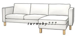 IKEA KARLSTAD 3 Seat Sofa & Chaise Slipcover Blekinge White Sofa +Chaise Covers - Picture 1 of 6