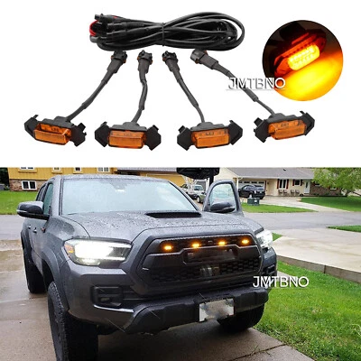 Kit de lentes ámbar de luz de rejilla LED estilo Raptor para Toyota Tacoma TRD Pro 2016-2021 Foto 1 de 4