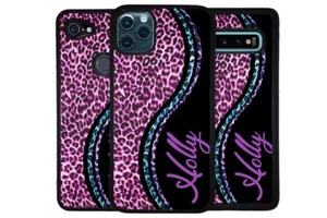 Colorful Curvy Leopard Skin Personalized Phone Case for Apple Samsung LG Google - Picture 1 of 7